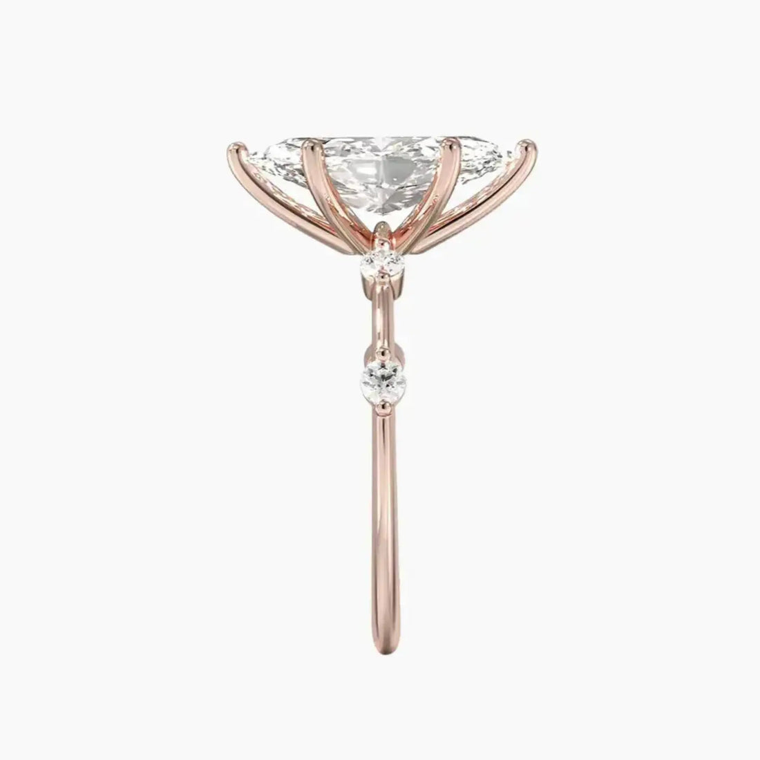 Sena Marquise Designer 3 Carat Lab Grown Diamond Engagement Ring in 14K Yellow Gold