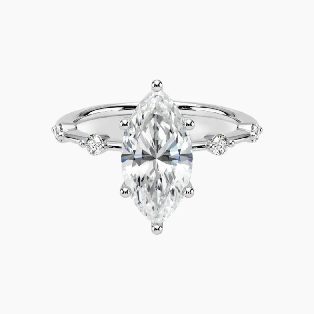 Sena Marquise Designer 1.5 Carat Lab Grown Diamond Engagement Ring in 14K Yellow Gold