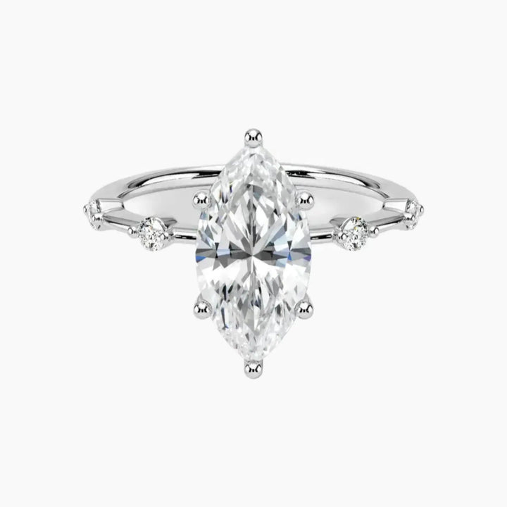 Sena Marquise Designer 1.5 Carat Lab Grown Diamond Engagement Ring in 18K White Gold