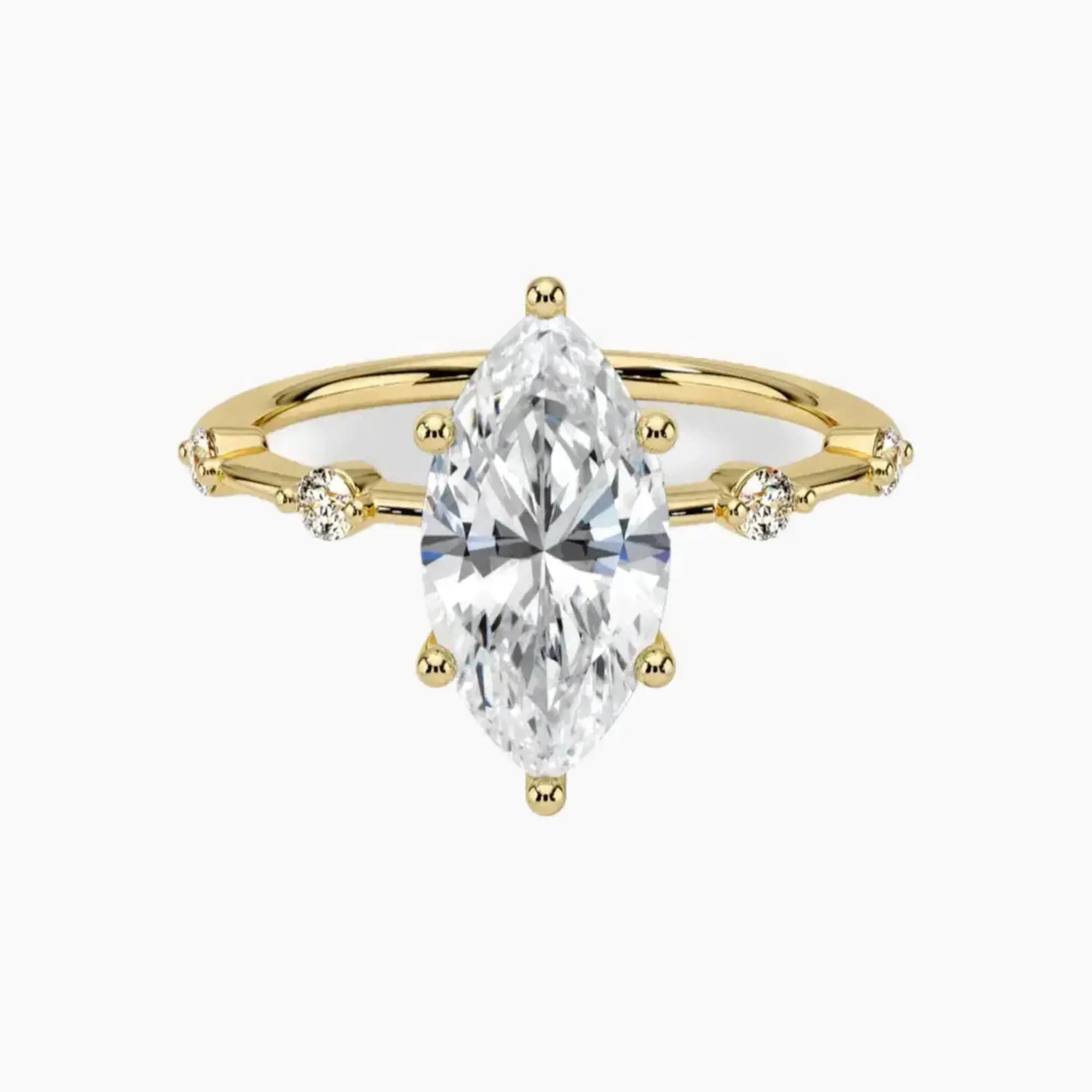 Sena Marquise Designer 3 Carat Lab Grown Diamond Engagement Ring in 14K Rose Gold