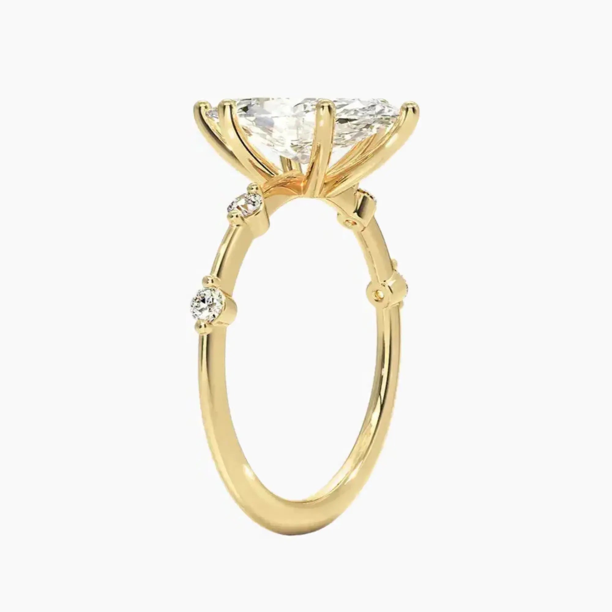 Sena Marquise Designer 1 Carat Lab Grown Diamond Engagement Ring in 14K White Gold