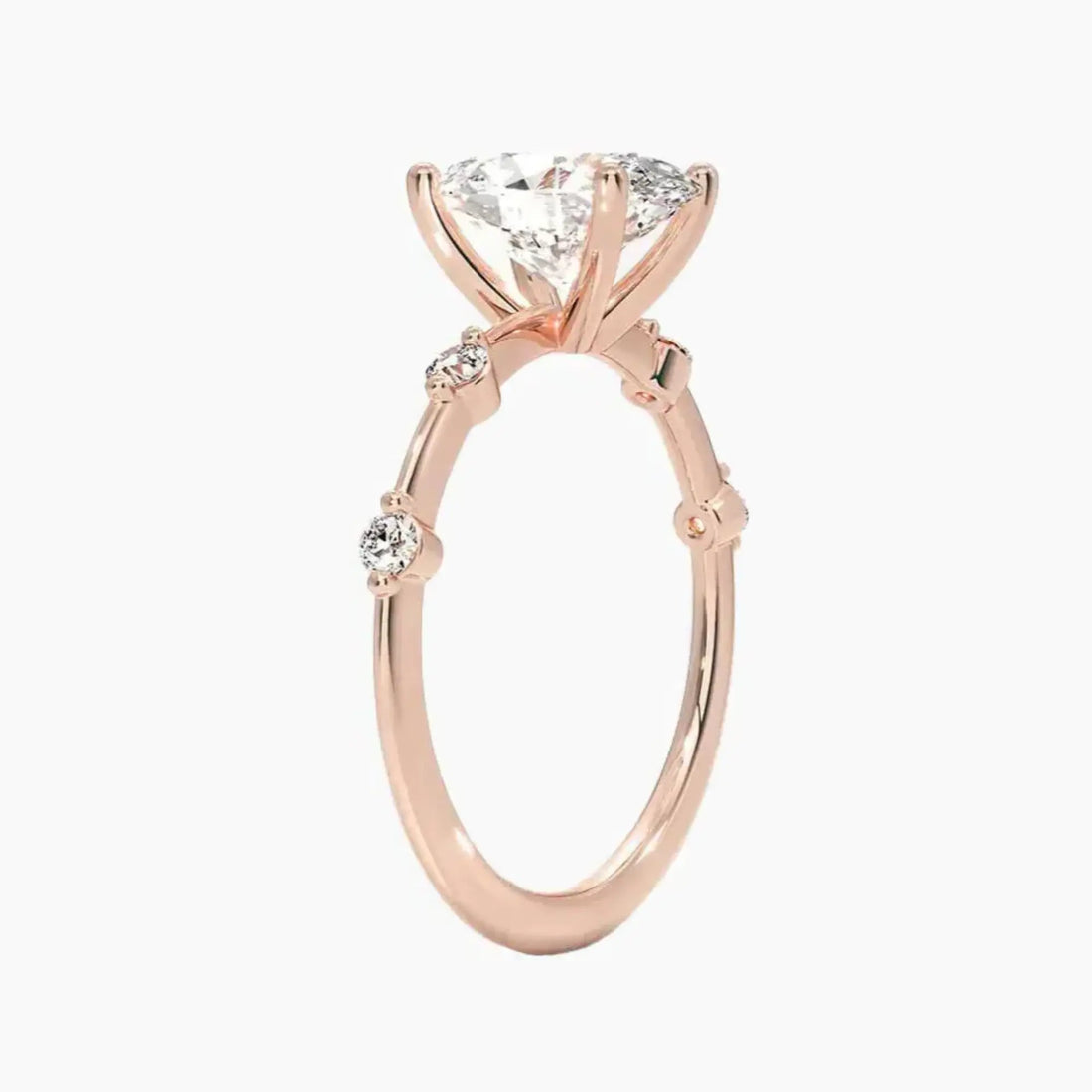 Sena Oval Designer 1.5 Carat Lab Grown Diamond Engagement Ring in 14K Yellow Gold
