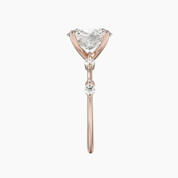 Sena Oval Designer 1 Carat Lab Grown Diamond Engagement Ring in 18K White Gold