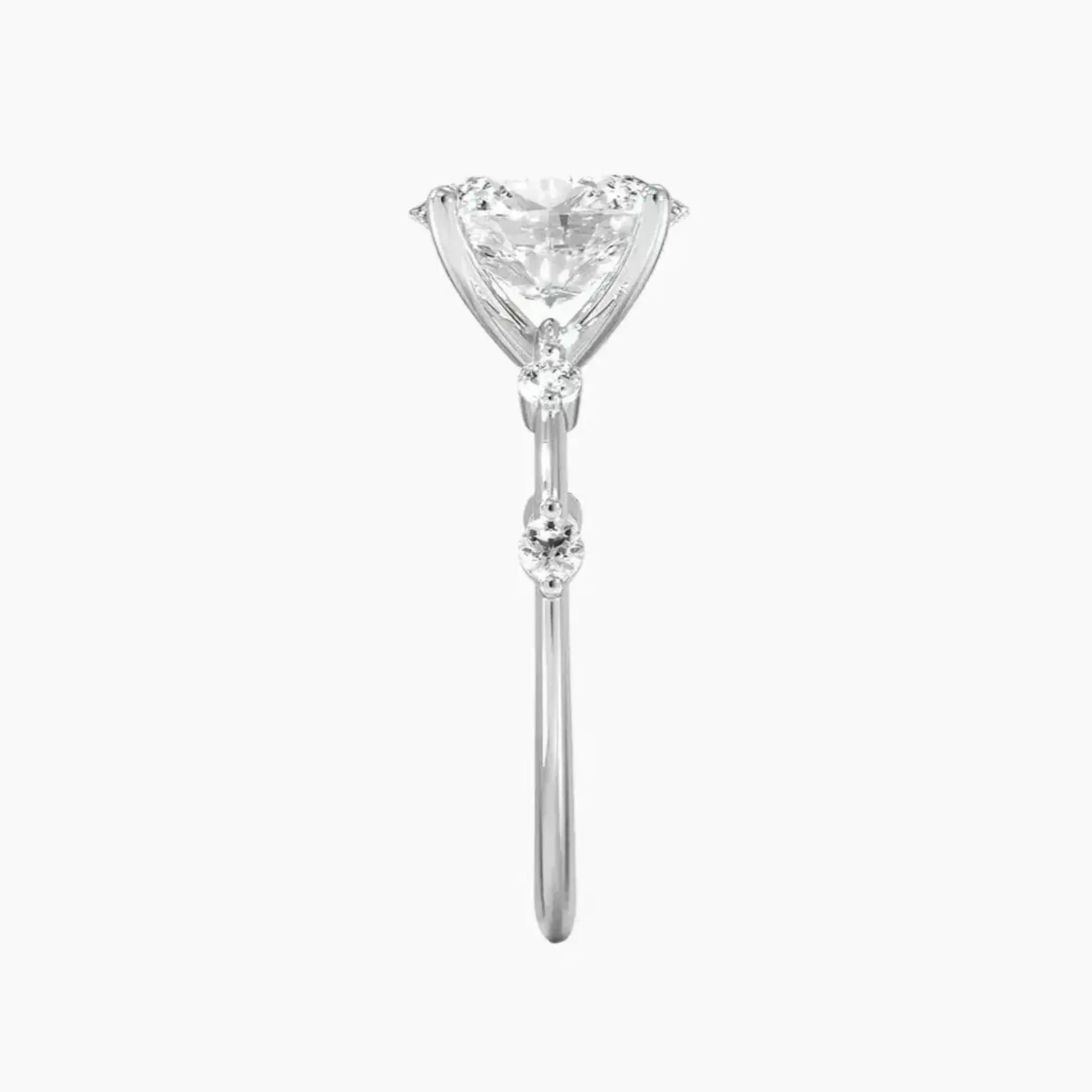 Sena Oval Designer 2.5 Carat Lab Grown Diamond Engagement Ring in 14K White Gold