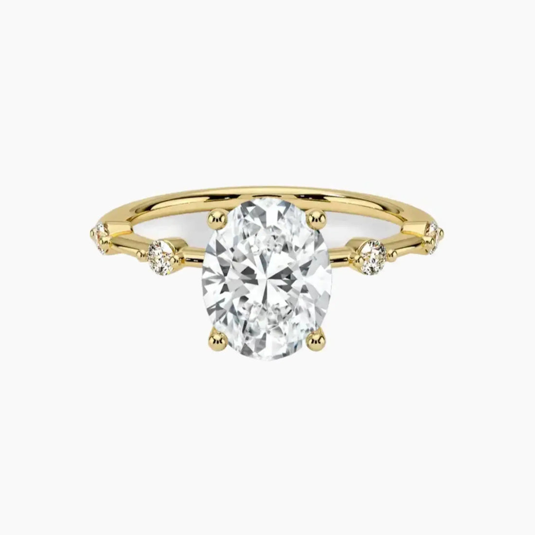 Sena Oval Designer 1.5 Carat Lab Grown Diamond Engagement Ring in 18K Rose Gold