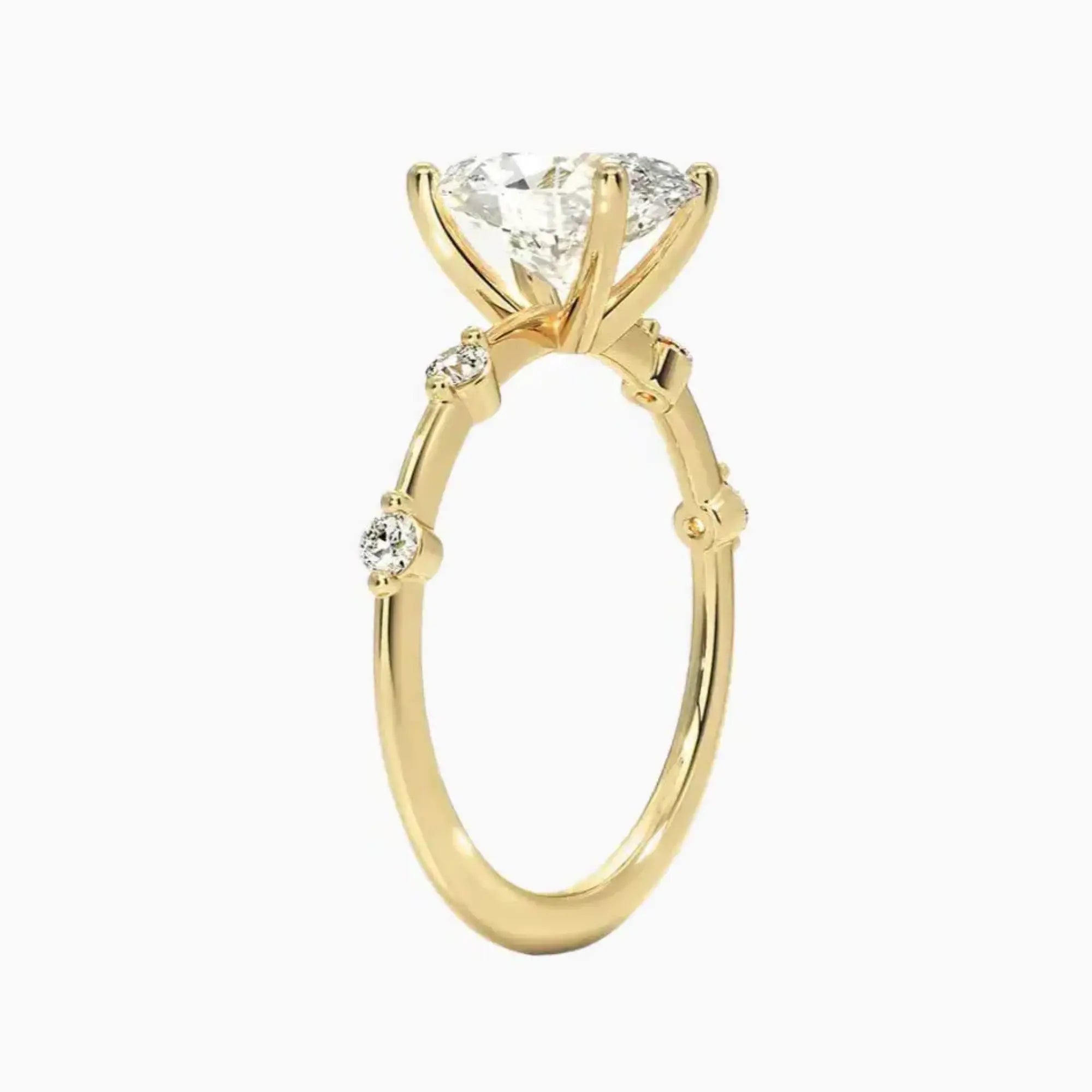 Sena Oval Designer Diamond Ring Setting in 14K Rose Gold