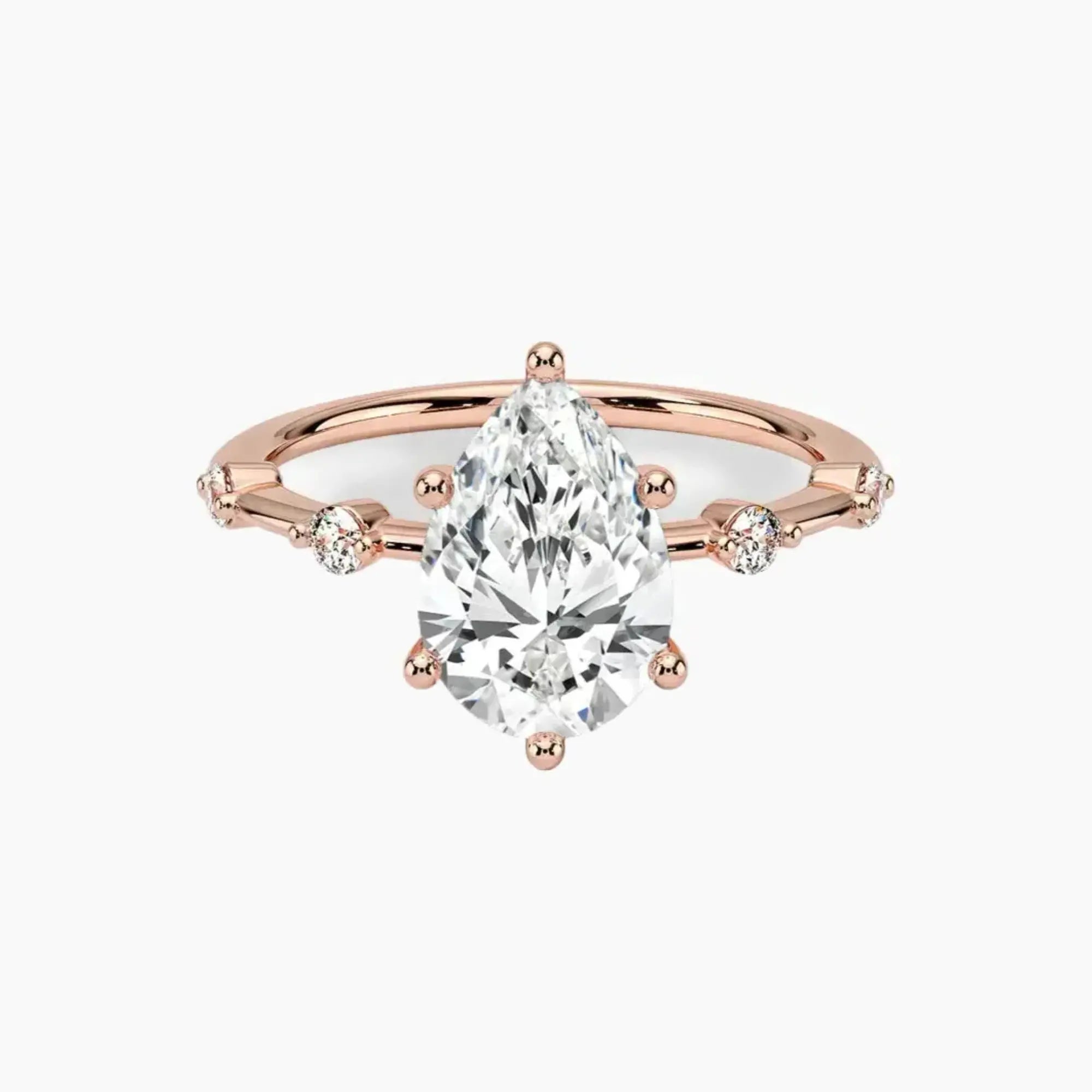 Sena Pear Designer Diamond Ring Setting in 14K Yellow Gold
