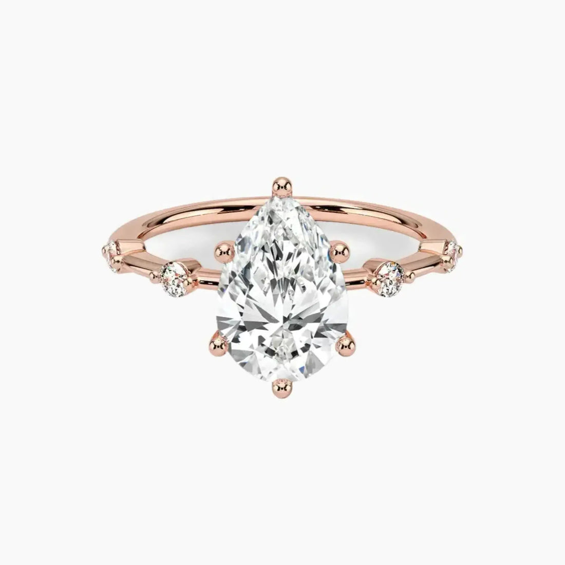 Sena Pear Designer 1.5 Carat Lab Grown Diamond Engagement Ring in 18K Yellow Gold