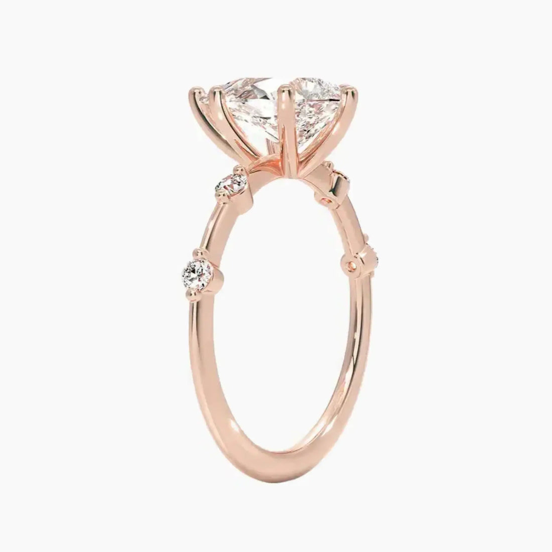 Sena Pear Designer 1.5 Carat Lab Grown Diamond Engagement Ring in 18K Yellow Gold