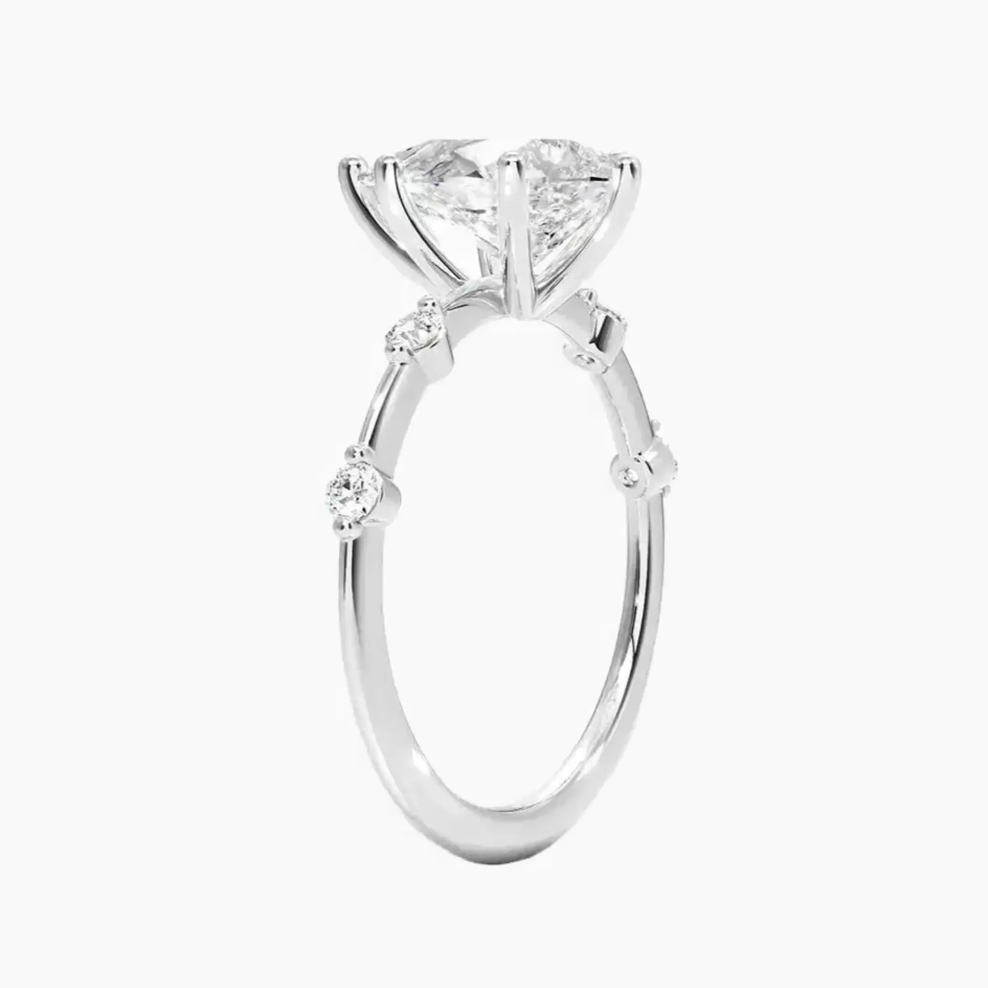 Sena Pear Designer Diamond Ring Setting in 18K White Gold