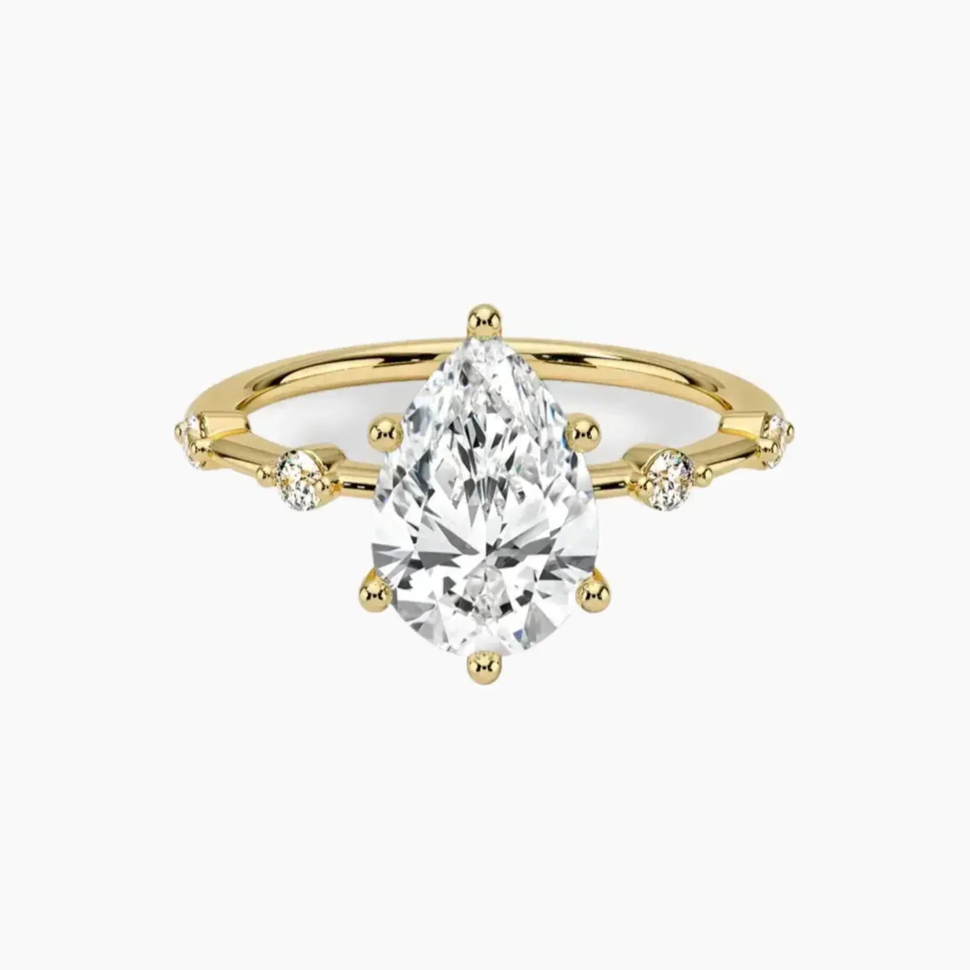 Sena Pear Designer Diamond Ring Setting in 18K White Gold