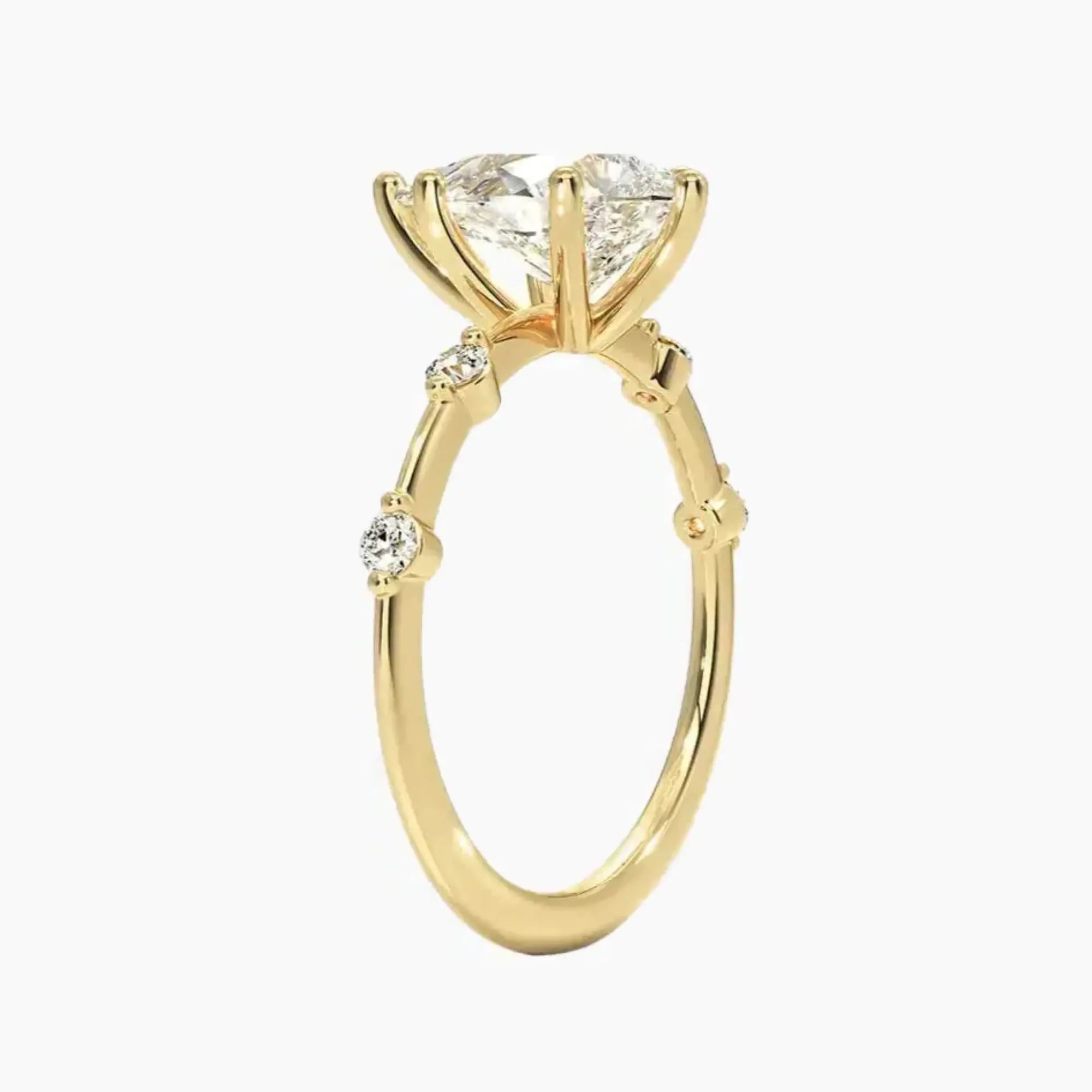 Sena Pear Designer 1 Carat Lab Grown Diamond Engagement Ring in 18K Rose Gold