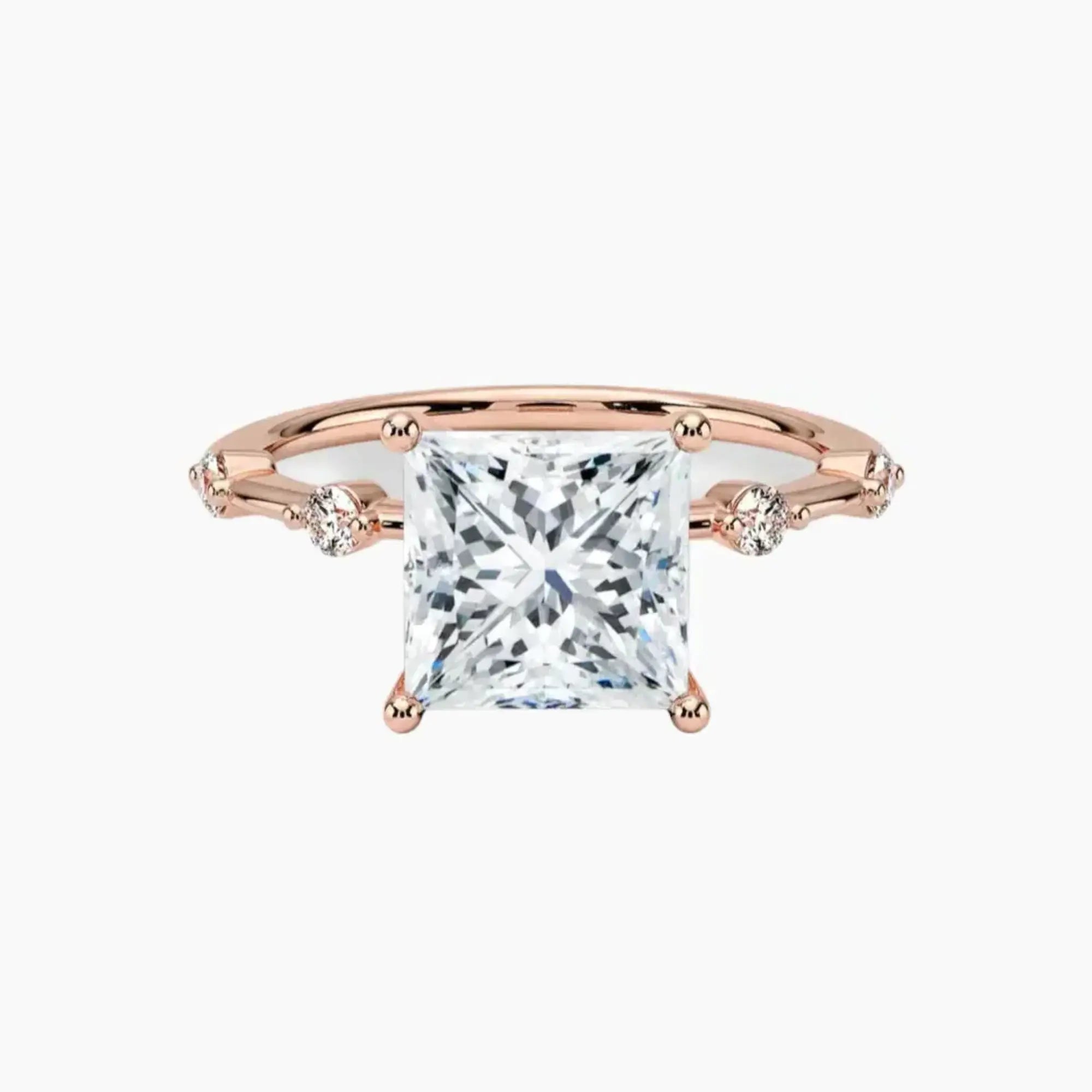 Sena Princess Designer Diamond Ring Setting in 14K Rose Gold