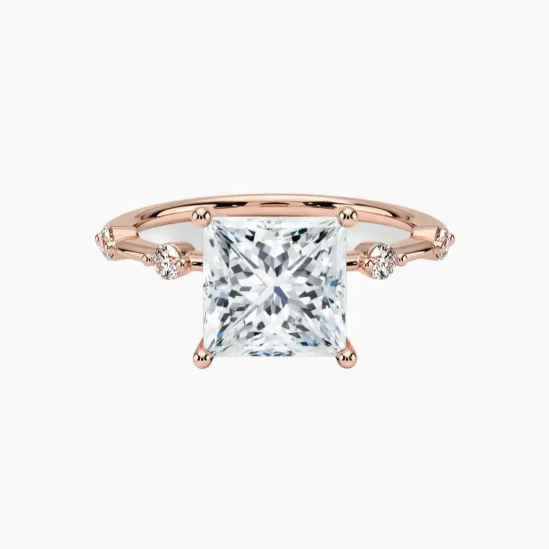 Sena Princess Designer 1 Carat Lab Grown Diamond Engagement Ring in 14K Yellow Gold
