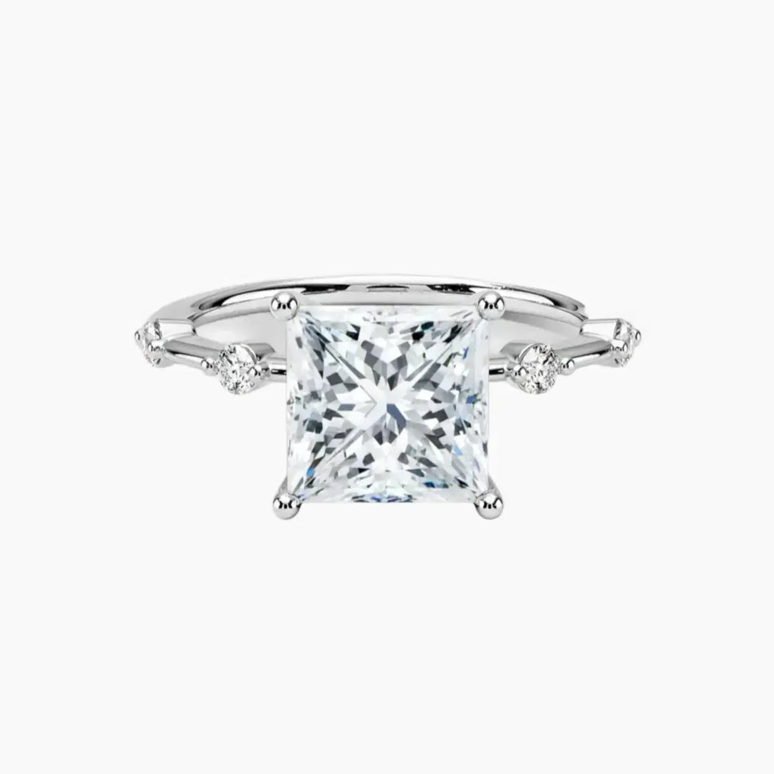 Sena Princess Designer 3 Carat Lab Grown Diamond Engagement Ring in 14K Yellow Gold