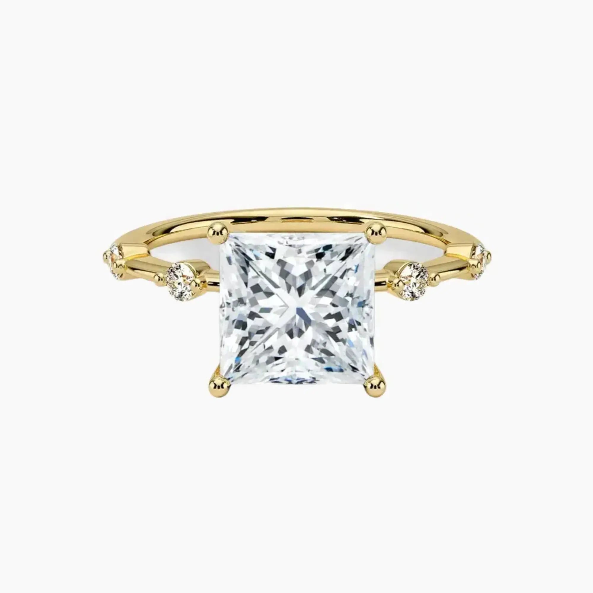 Sena Princess Designer 2.5 Carat Lab Grown Diamond Engagement Ring in 18K Rose Gold