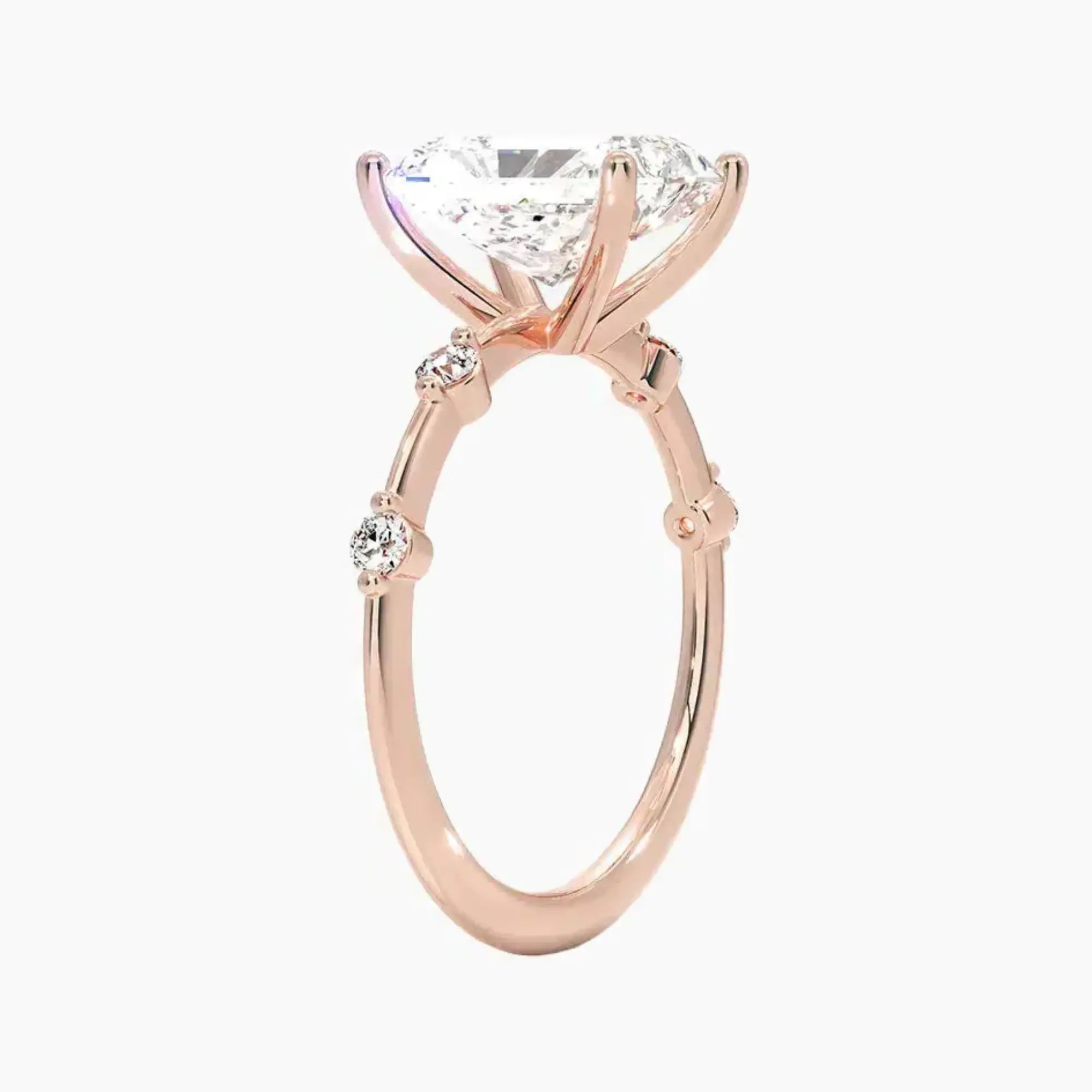 Sena Radiant Designer Diamond Ring Setting in 14K White Gold