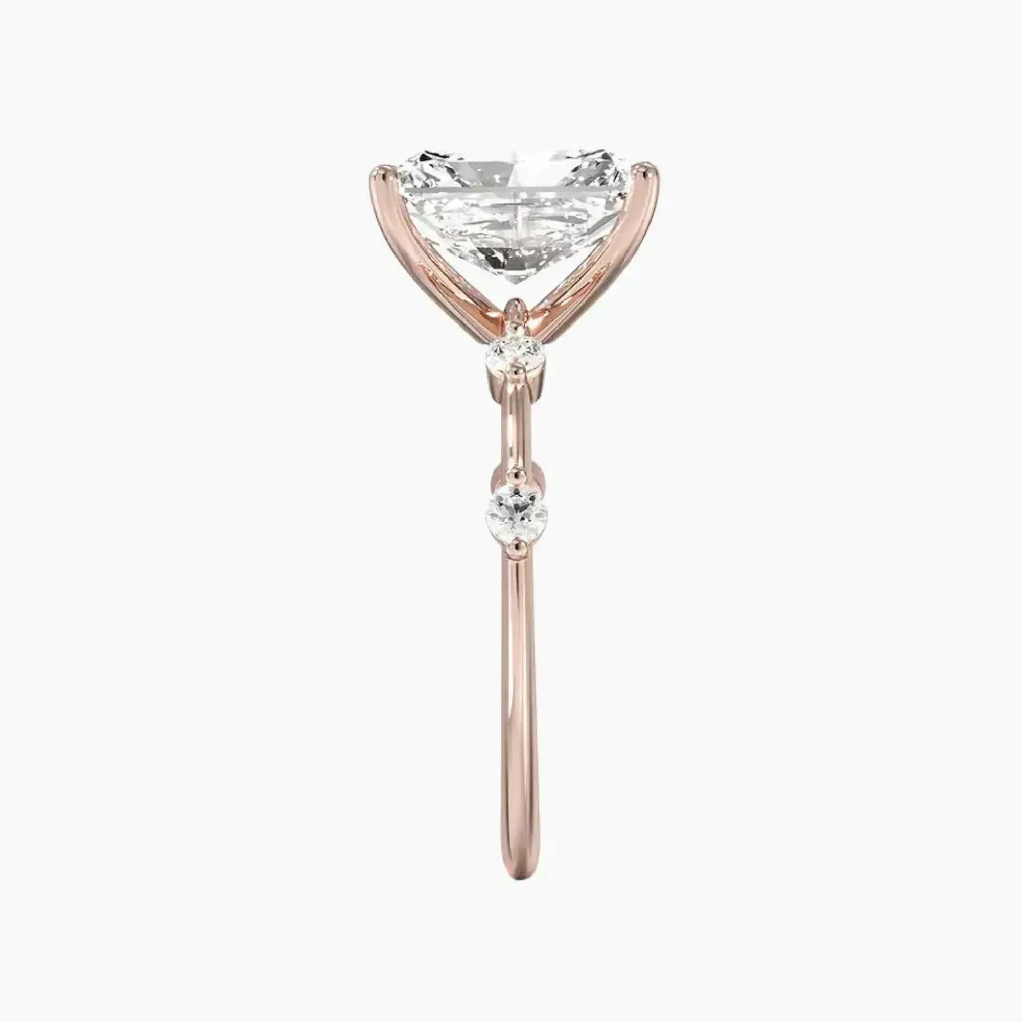 Sena Radiant Designer 3 Carat Lab Grown Diamond Engagement Ring in 14K White Gold
