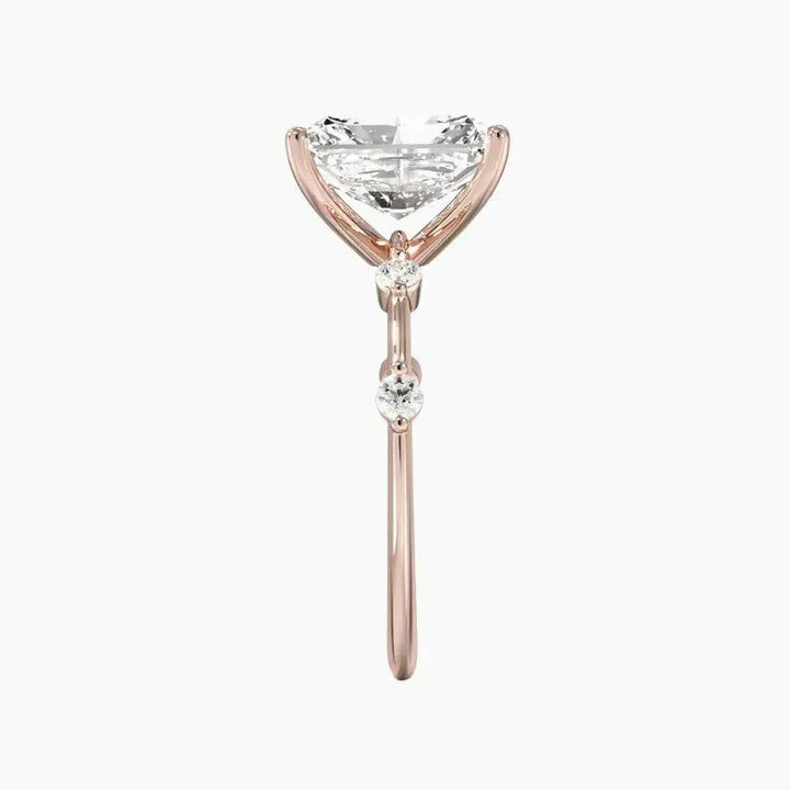 Sena Radiant Designer 3 Carat Lab Grown Diamond Engagement Ring in 18K White Gold