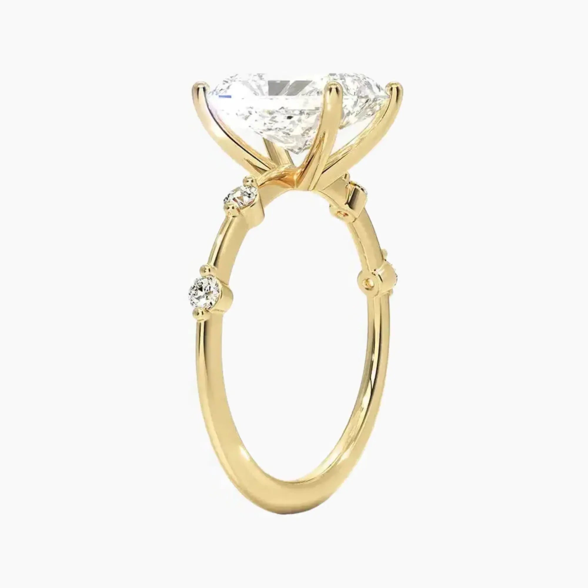 Sena Radiant Designer 1 Carat Lab Grown Diamond Engagement Ring in 14K White Gold