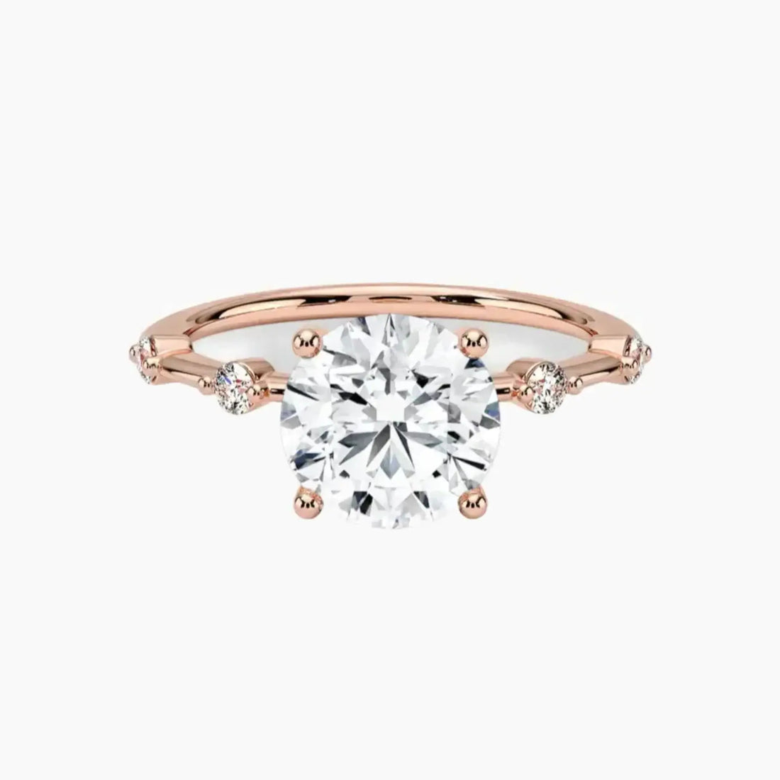 Sena Round Designer Diamond Ring Setting in 14K Rose Gold