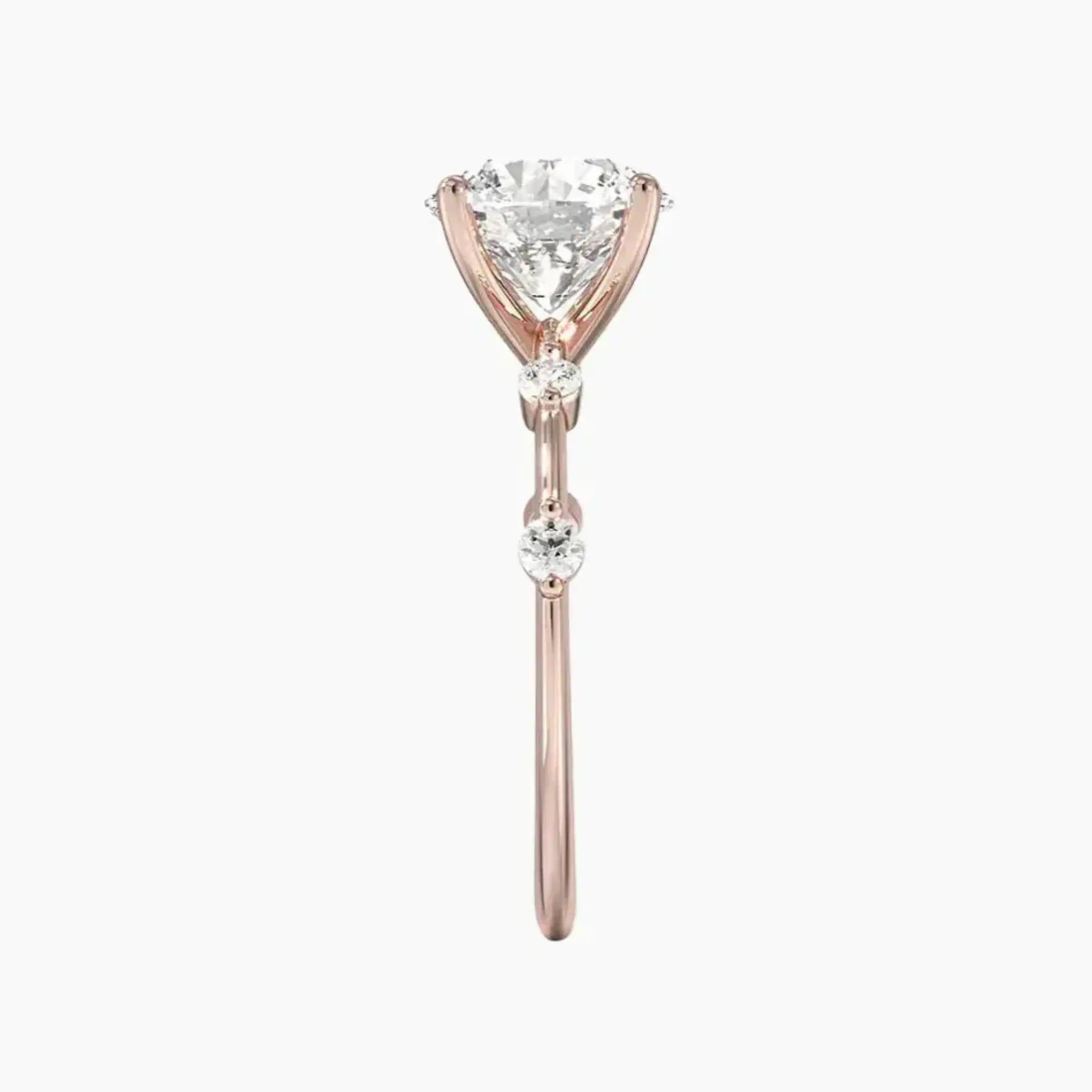 Sena Round Designer 1 Carat Lab Grown Diamond Engagement Ring in 14K Yellow Gold