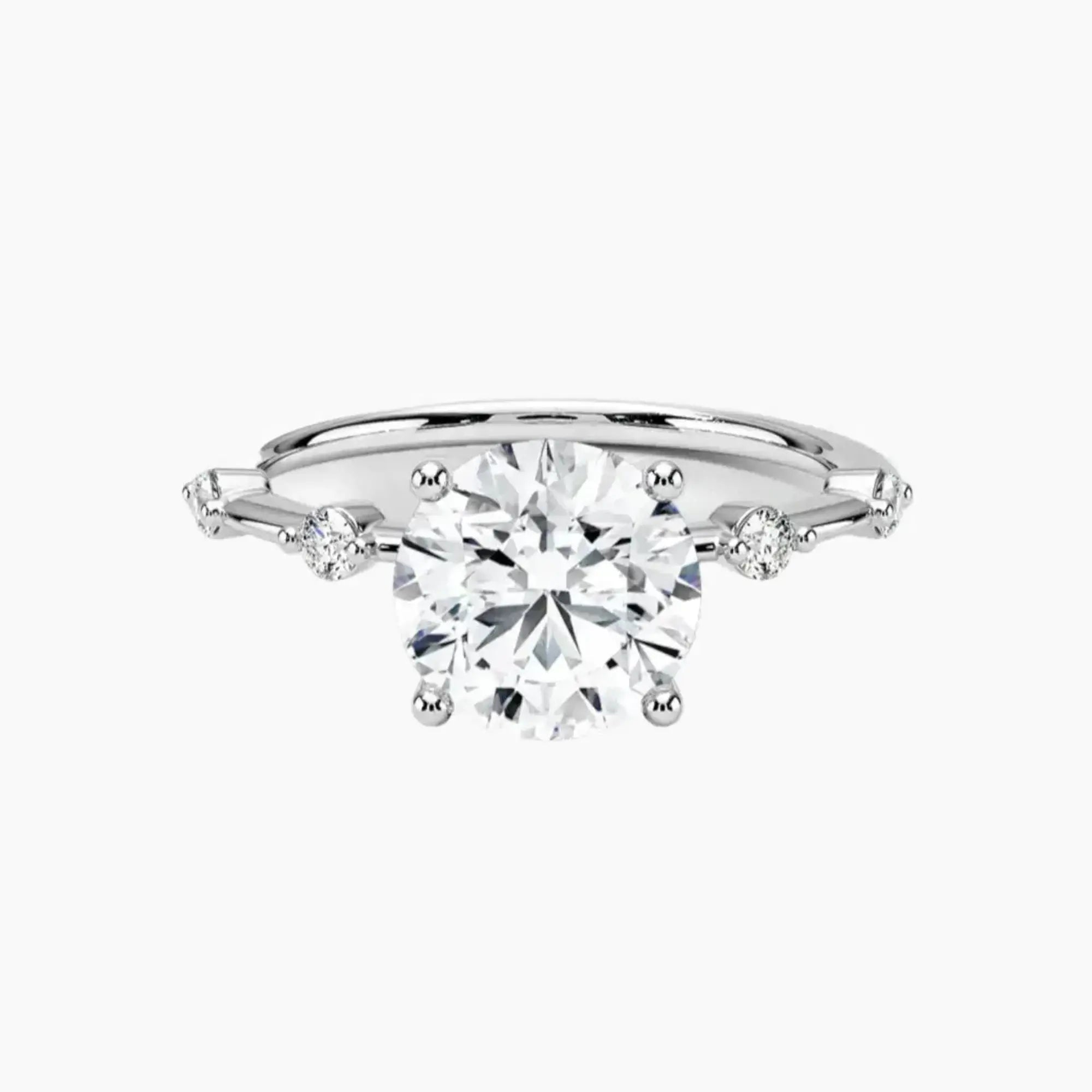 Sena Round Designer 1 Carat Lab Grown Diamond Engagement Ring in 18K Yellow Gold