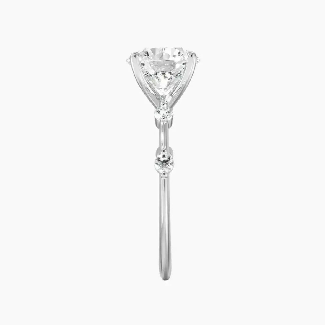 Sena Round Designer 1 Carat Lab Grown Diamond Engagement Ring in 14K White Gold