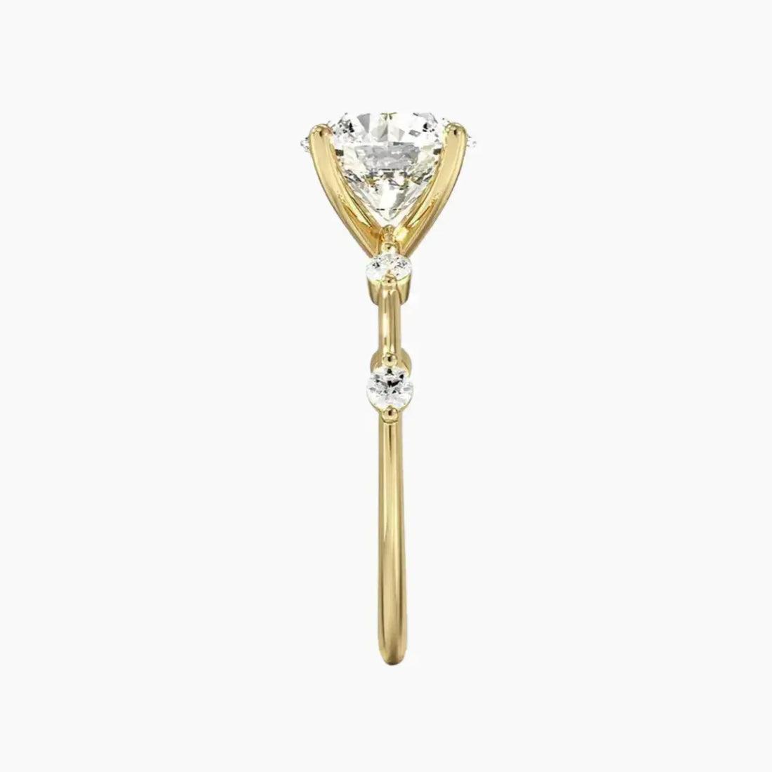 Sena Round Designer 1 Carat Lab Grown Diamond Engagement Ring in 18K Yellow Gold