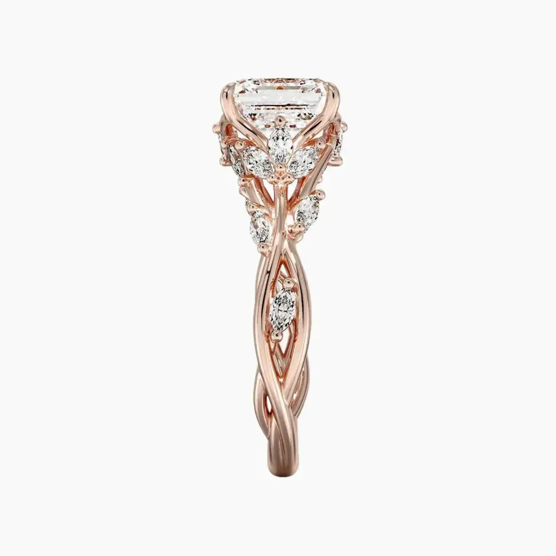 Melia Asscher Designer 1.5 Carat Lab Grown Diamond Engagement Ring in 18K White Gold
