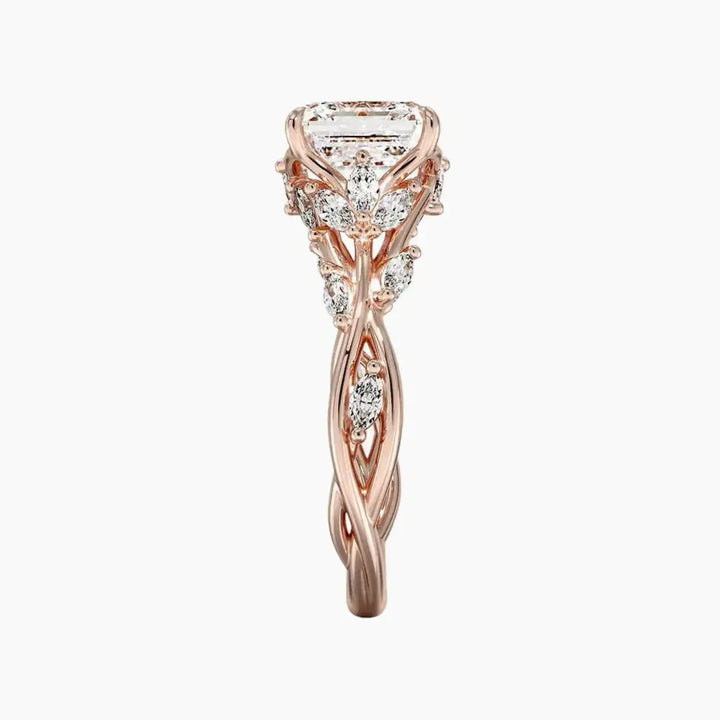 Melia Asscher Designer 1.5 Carat Lab Grown Diamond Engagement Ring in 14K Yellow Gold