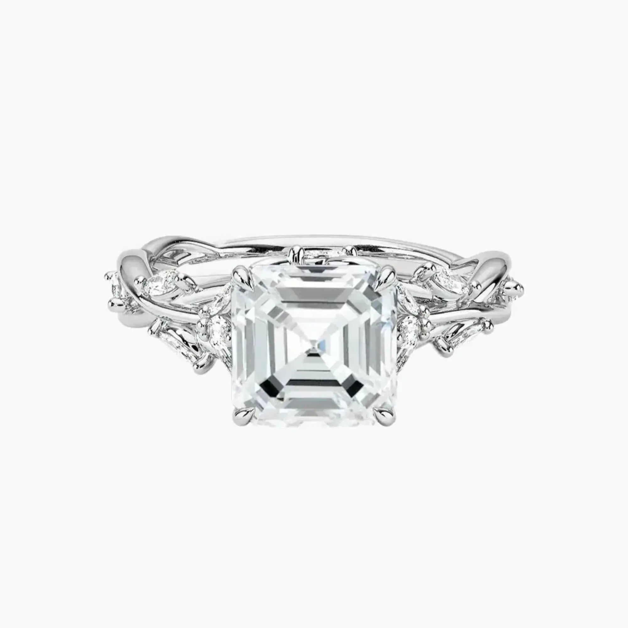 Melia Asscher Designer 1 Carat Lab Grown Diamond Engagement Ring in 14K Yellow Gold