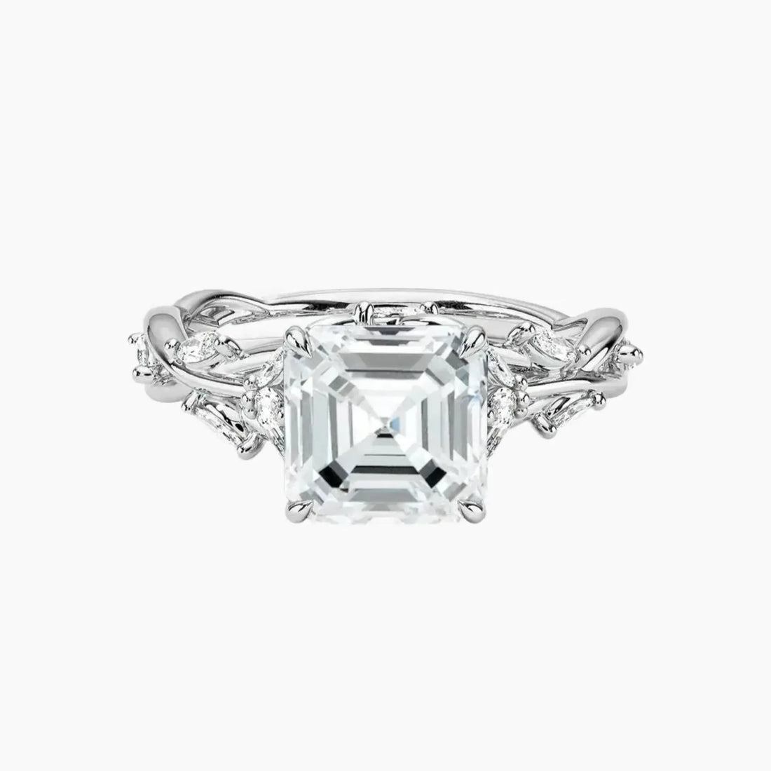 Melia Asscher Designer 1.5 Carat Lab Grown Diamond Engagement Ring in 18K Yellow Gold
