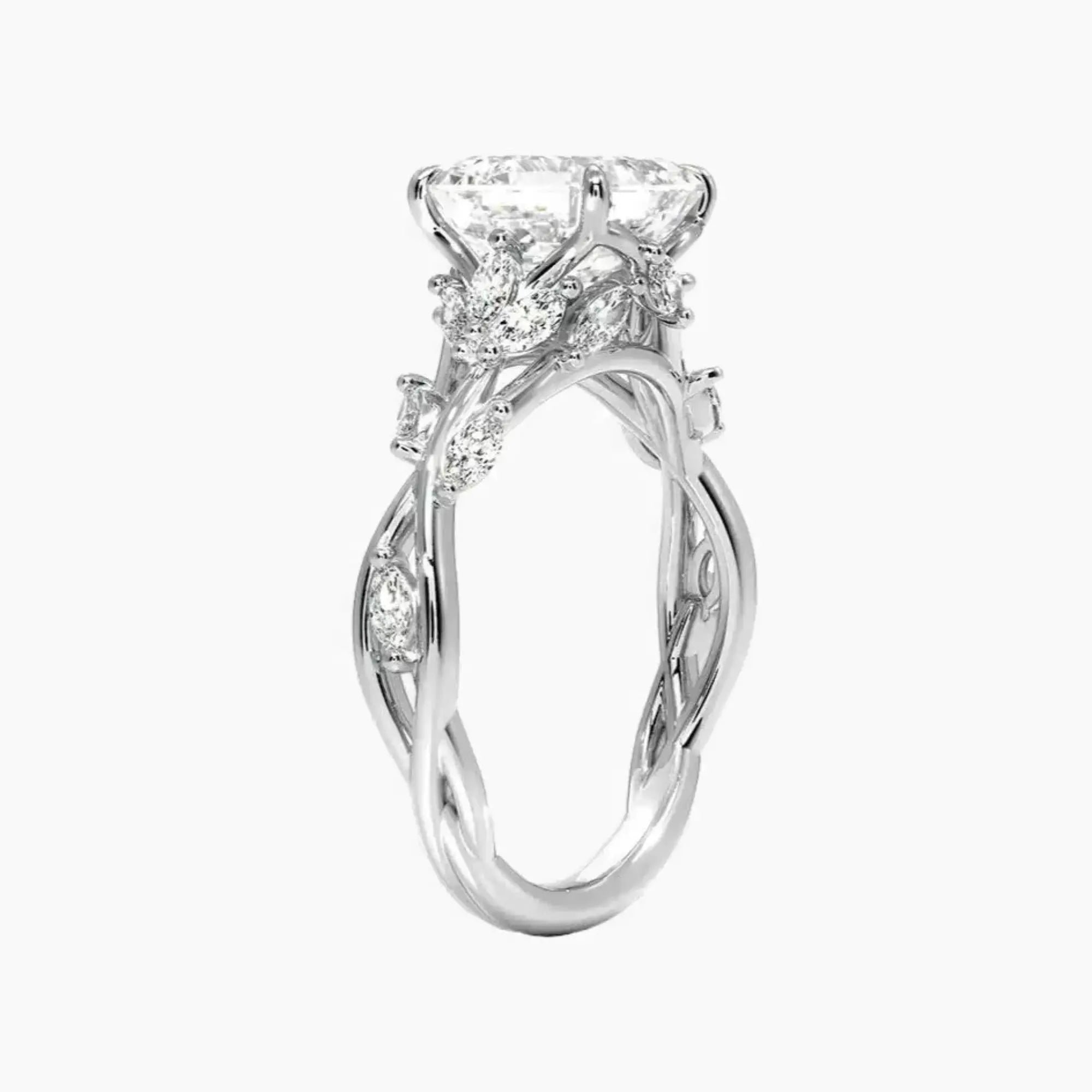 Melia Asscher Designer 1 Carat Lab Grown Diamond Engagement Ring in 14K Rose Gold