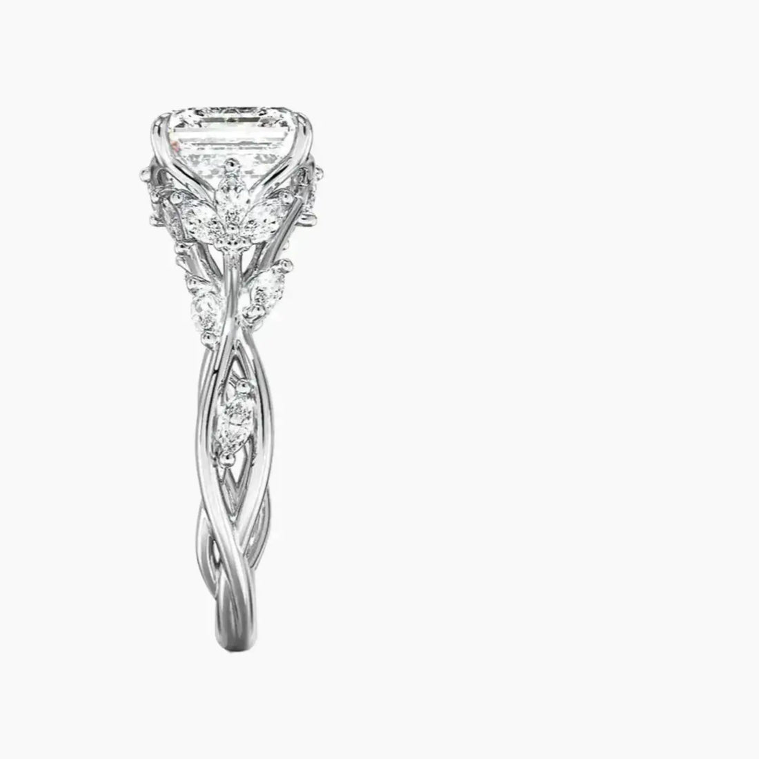 Melia Asscher Designer 2.5 Carat Lab Grown Diamond Engagement Ring in 18K Yellow Gold