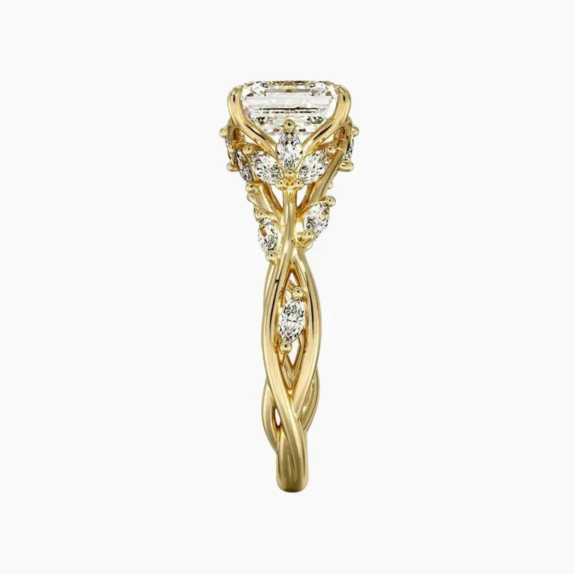 Melia Asscher Designer Diamond Ring Setting in 18K White Gold