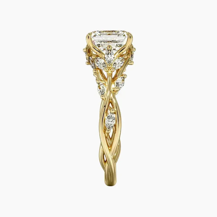 Melia Asscher Designer 3 Carat Lab Grown Diamond Engagement Ring in 18K Rose Gold