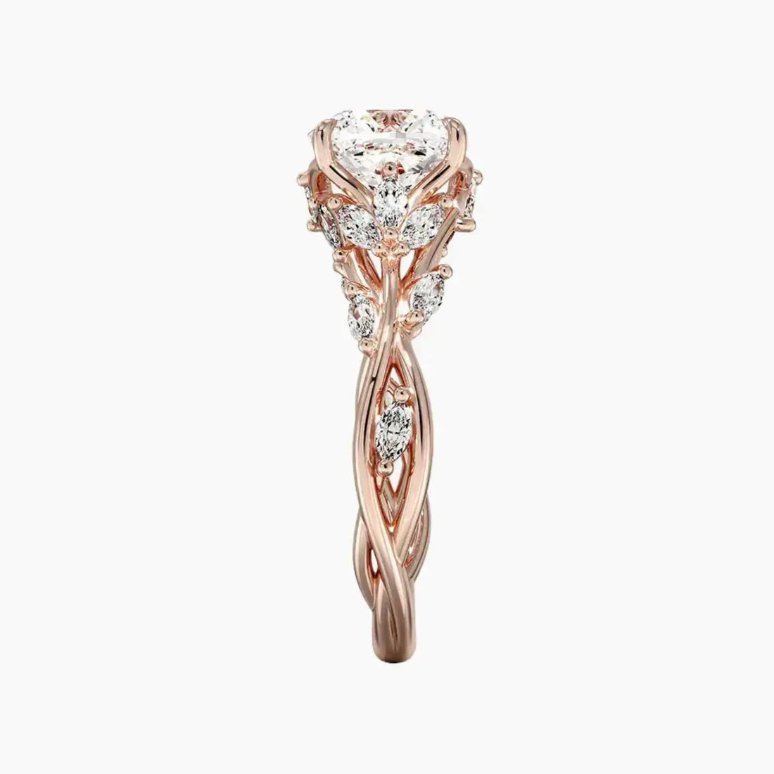 Melia Cushion Designer 1 Carat Lab Grown Diamond Engagement Ring in 14K Yellow Gold