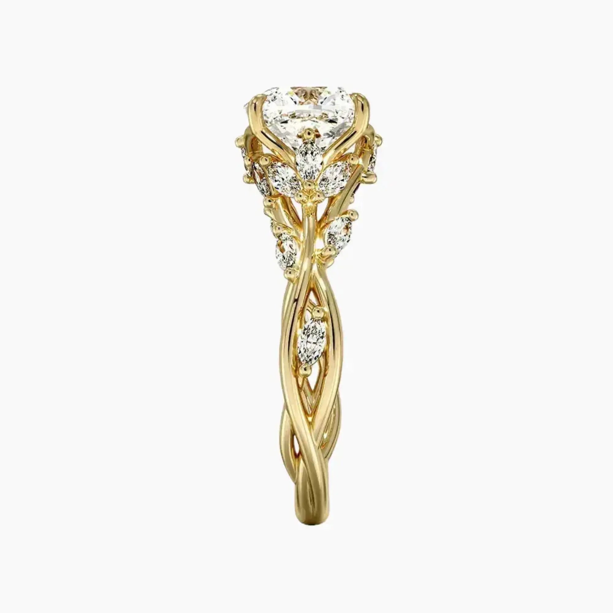 Melia Cushion Designer Diamond Ring Setting in 18K Rose Gold