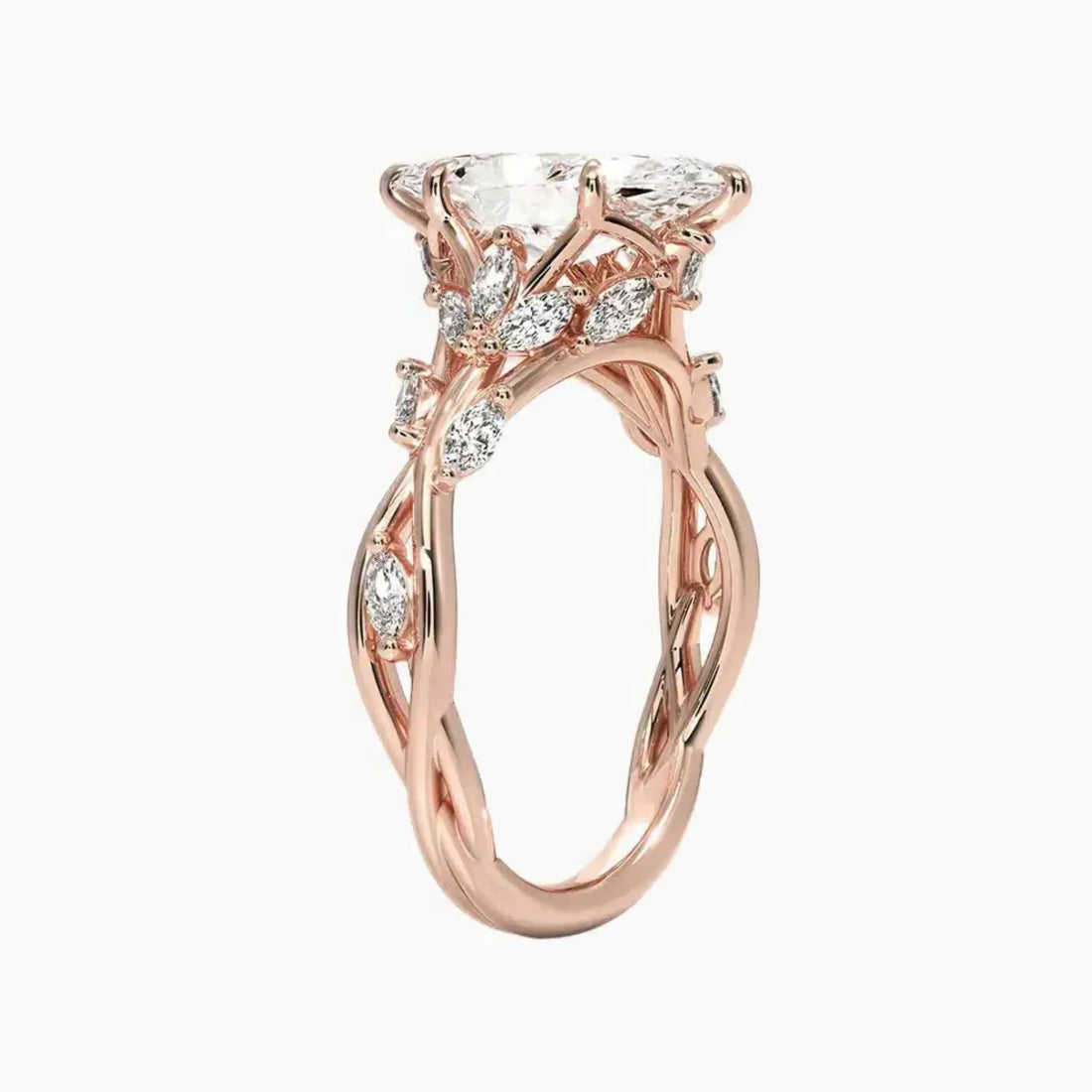 Melia Marquise Designer 1.5 Carat Lab Grown Diamond Engagement Ring in 14K White Gold