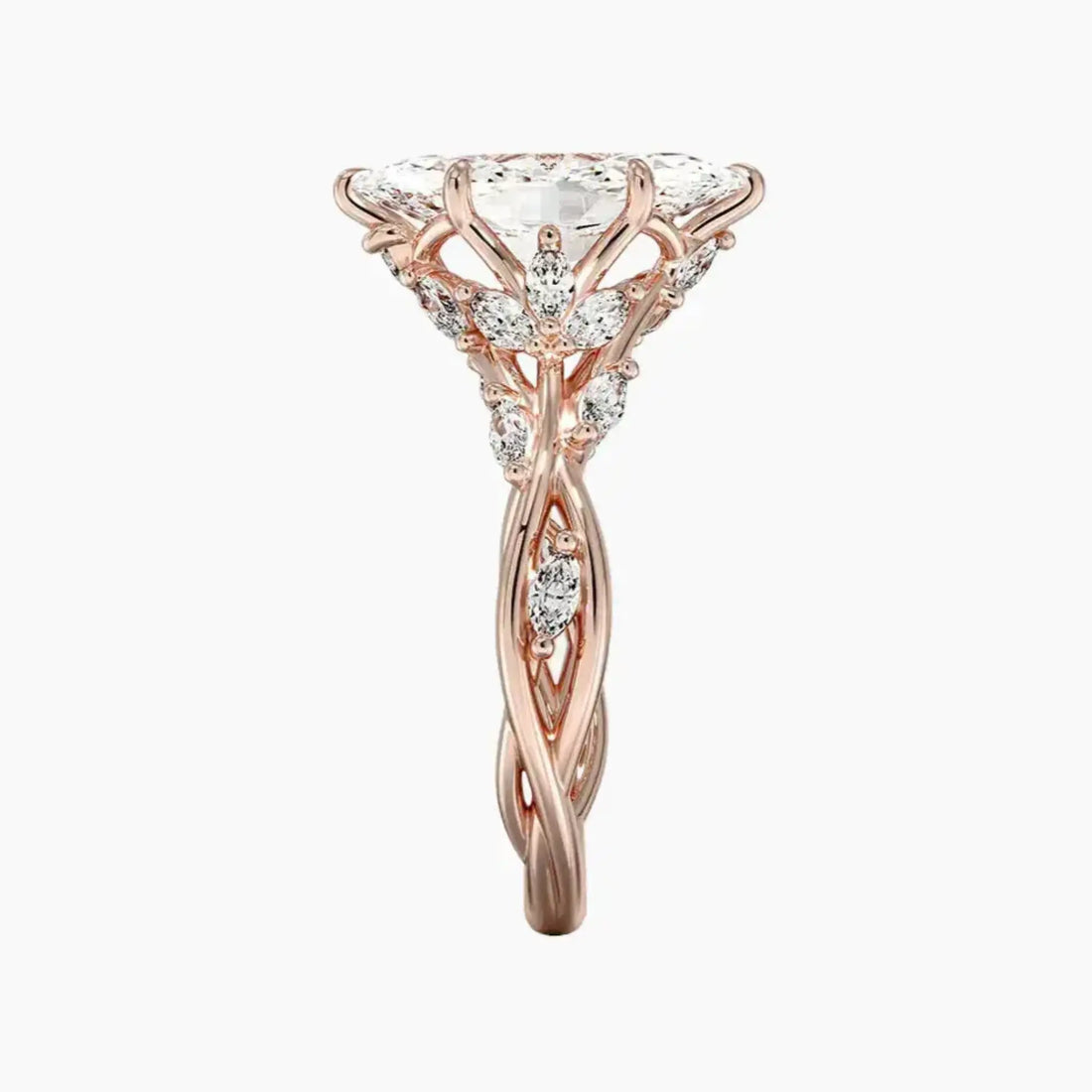 Melia Marquise Designer Diamond Ring Setting in 18K White Gold