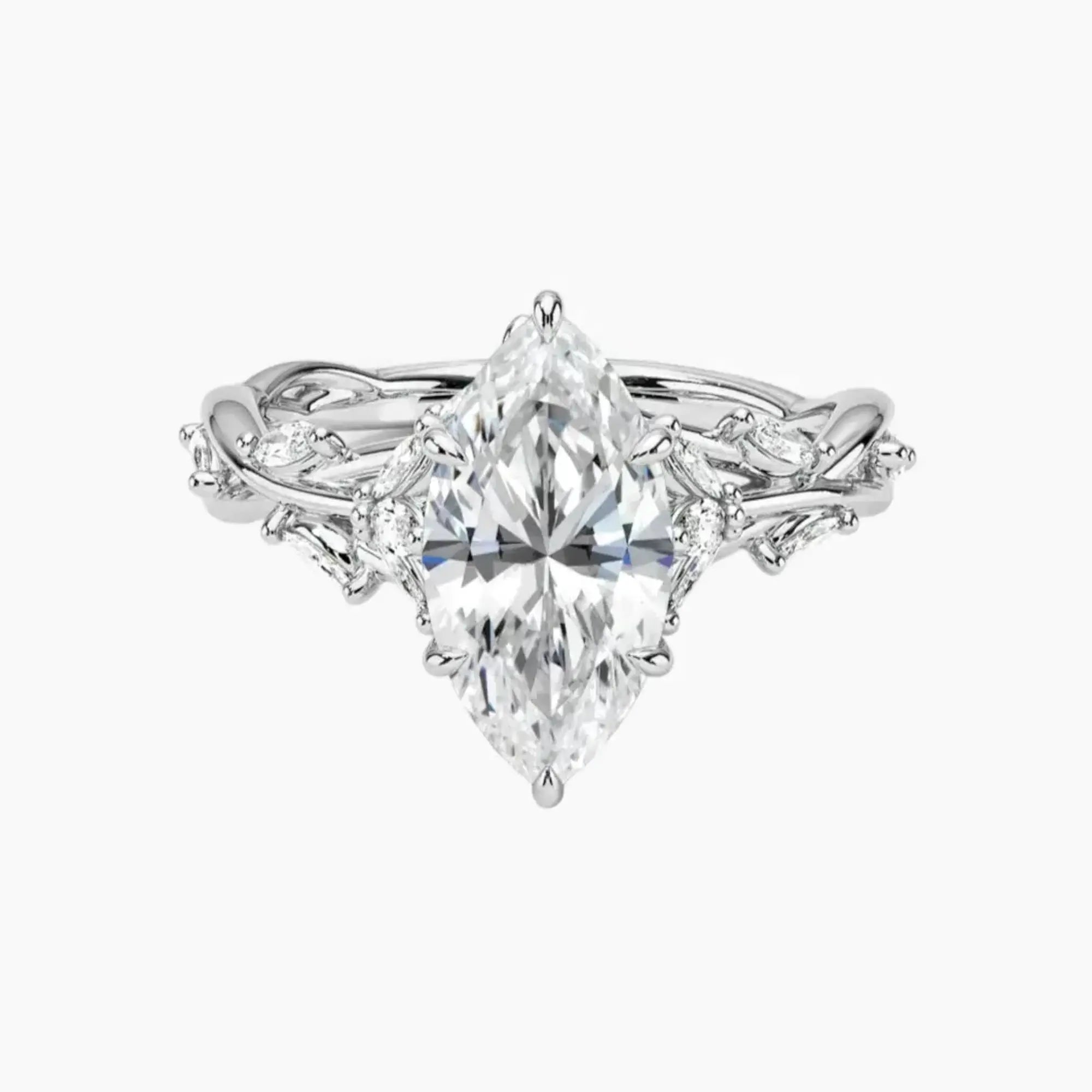 Melia Marquise Designer 1 Carat Lab Grown Diamond Engagement Ring in 18K Rose Gold
