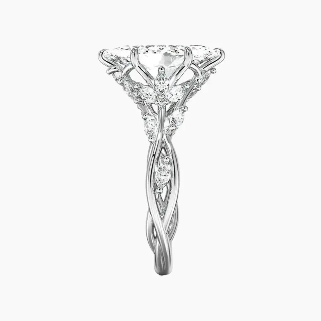 Melia Marquise Designer Diamond Ring Setting in 18K White Gold