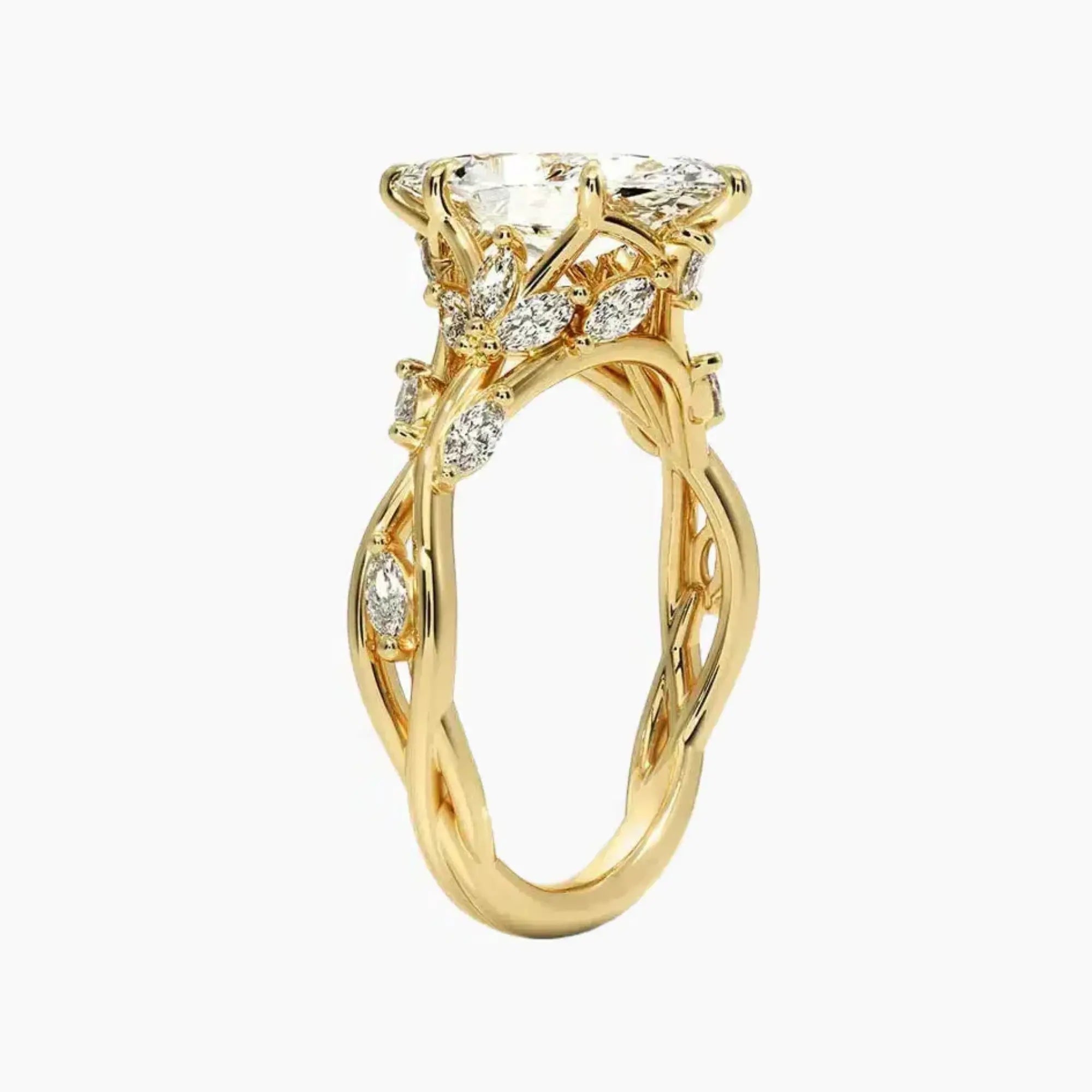 Melia Marquise Designer Diamond Ring Setting in 18K Rose Gold