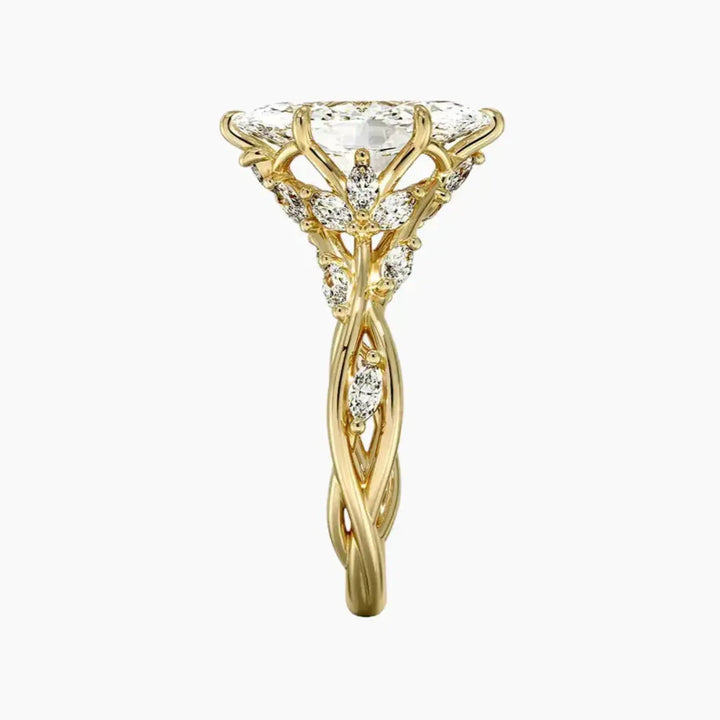 Melia Marquise Designer 1.5 Carat Lab Grown Diamond Engagement Ring in 14K Rose Gold