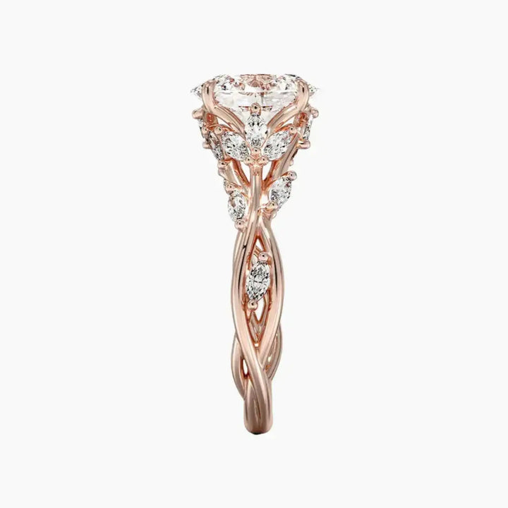 Melia Oval Designer 1.5 Carat Lab Grown Diamond Engagement Ring in 14K Yellow Gold