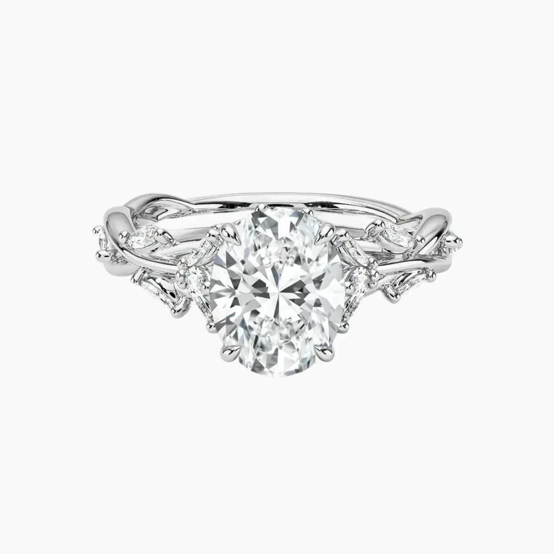 Melia Oval Designer 2 Carat Lab Grown Diamond Engagement Ring in 18K Rose Gold