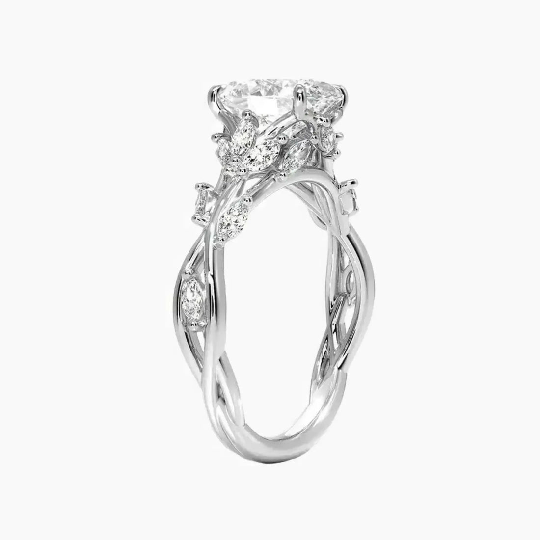 Melia Oval Designer 1 Carat Lab Grown Diamond Engagement Ring in 18K Rose Gold