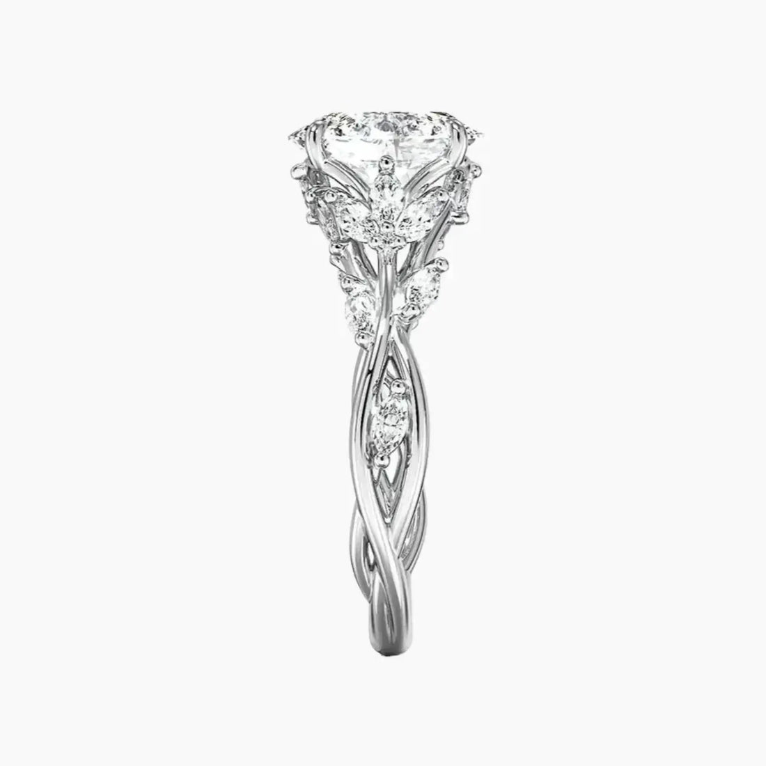 Melia Oval Designer 2 Carat Lab Grown Diamond Engagement Ring in 14K Rose Gold