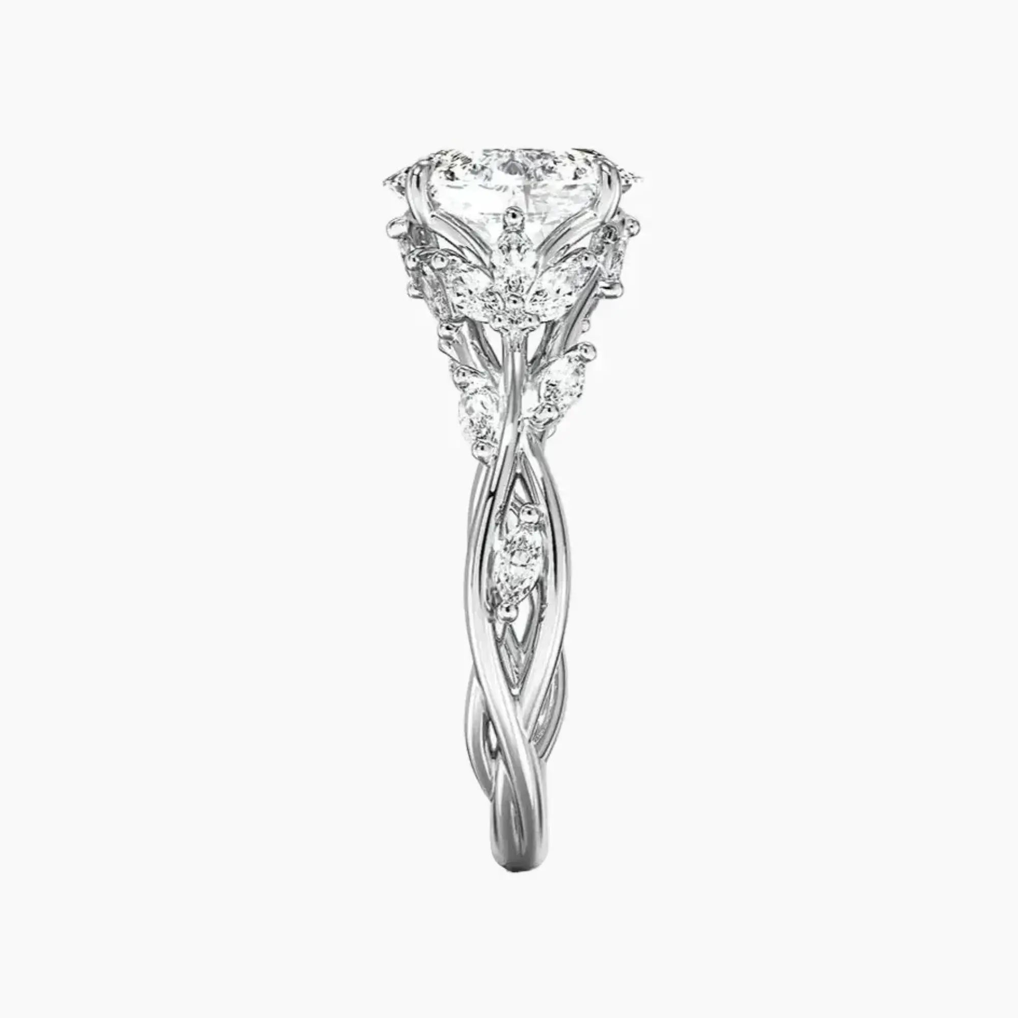 Melia Oval Designer 1 Carat Lab Grown Diamond Engagement Ring in 14K Rose Gold